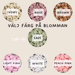 KEYRING Optional text / name - Puffy Flower (order)