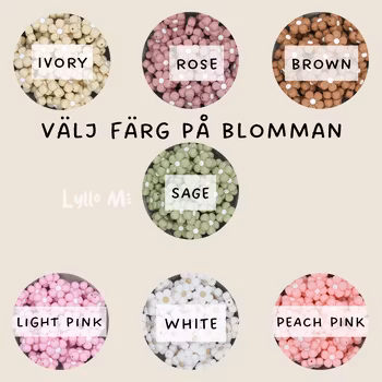 KEYRING Optional text / name - Puffy Flower (order)