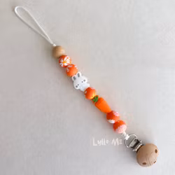 PACIFIER HOLDER - SILICONE Bunny with Carrot