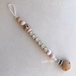 PACIFIER HOLDER -Lilla Björn- Light Pink / Taupe