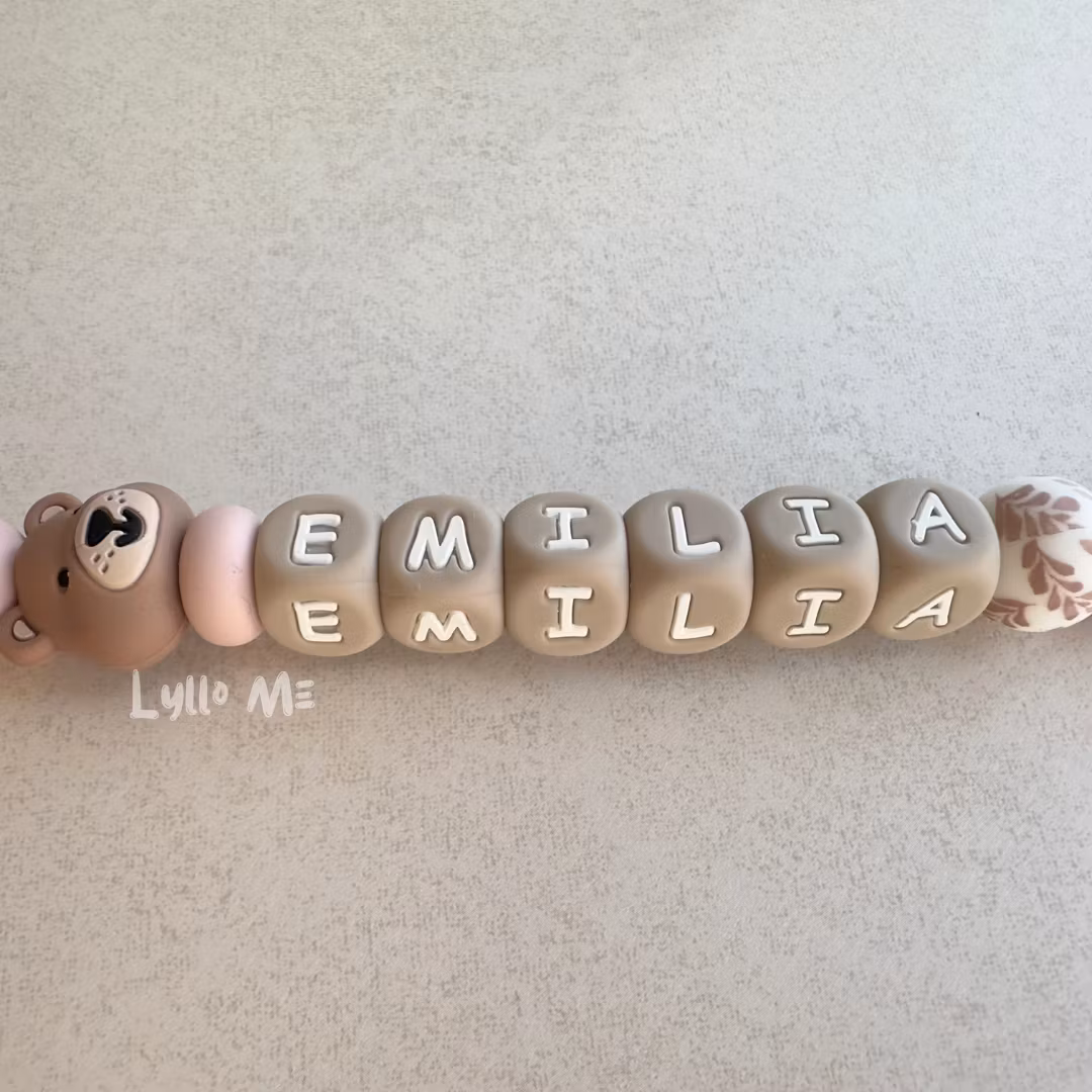 PACIFIER HOLDER -Lilla Björn- Light Pink / Taupe