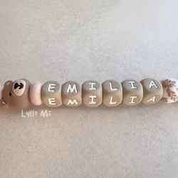 PACIFIER HOLDER -Lilla Björn- Light Pink / Taupe