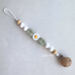 PACIFIER HOLDER - Daisy - White