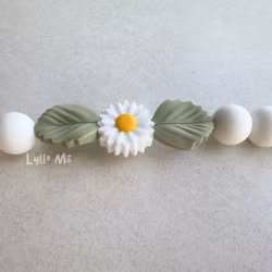 PACIFIER HOLDER - Daisy - White