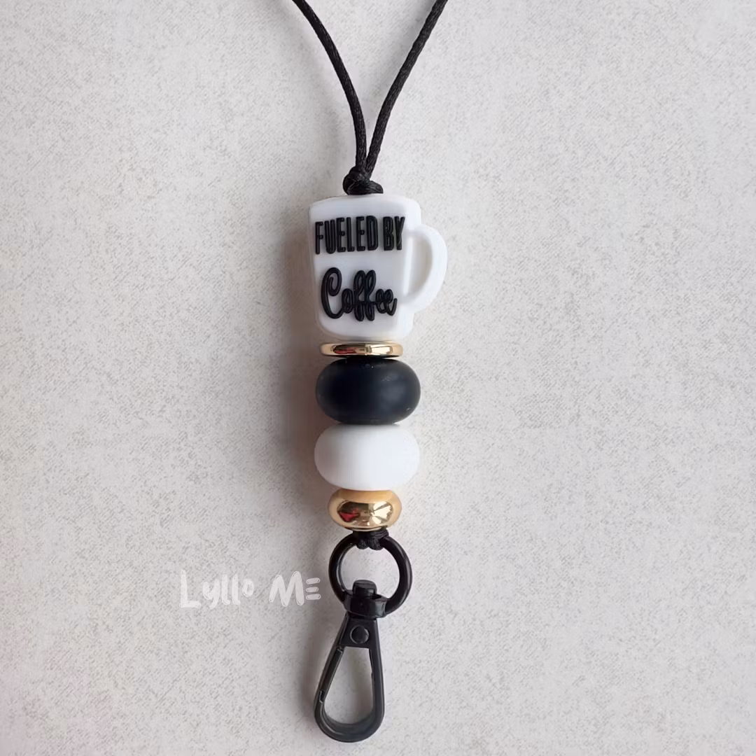 BADGE-KEY NECKLACE fueled by Coffe white