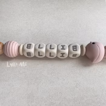 Napphållare med namn - LITTLE BIRD- LIGHT PINK/ Cream