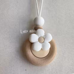 NURSING NECKLACE-RETRO FLOWER-WHITE