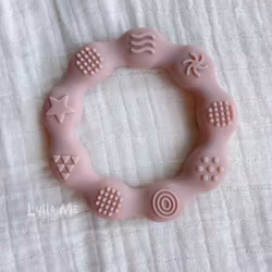 BITFIGUR I SILIKON - RING MED STRUKTUR  - LIGHT OLD PINK