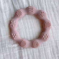 BITFIGUR I SILIKON - RING MED STRUKTUR  - LIGHT OLD PINK