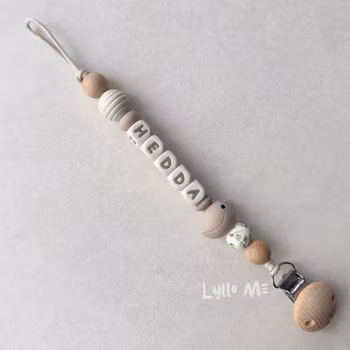 Napphållare med namn - LITTLE BIRD- BEIGE / Cream