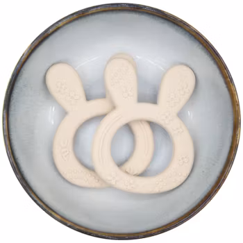 BITE FIGURE IN SILICONE - BUNNY WITH STRUCTURE - CREME
