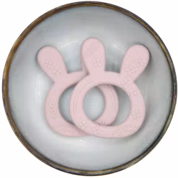 BITE FIGURE IN SILICONE - BUNNY WITH STRUCTURE - LIGHT OLD PINK