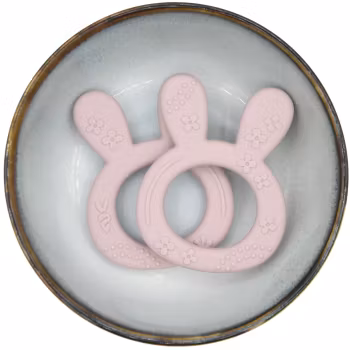 BITE FIGURE IN SILICONE - BUNNY WITH STRUCTURE - LIGHT OLD PINK