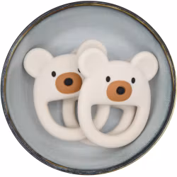 BITFIGUR I SILIKON - NALLE BJÖRN  MED STRUKTUR - LATTE