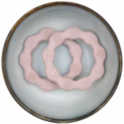 BITFIGUR I SILIKON - RING MED STRUKTUR  - LIGHT OLD PINK