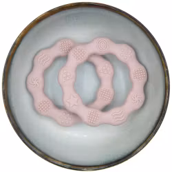 TEETHING FIGURE IN SILICONE - RING WITH STRUCTURE - LIGHT OLD PINK