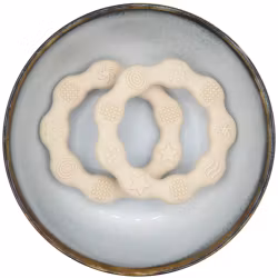 TEETHING FIGURE IN SILICONE - RING WITH STRUCTURE - CREAM