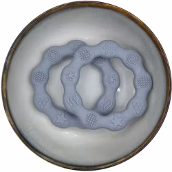 TEETHING  FIGURE IN SILICONE - RING WITH STRUCTURE - GRAY