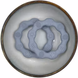 TEETHING  FIGURE IN SILICONE - RING WITH STRUCTURE - GRAY