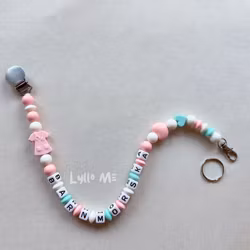 ID/ BADGE HOLDER with OPTIONAL TEXT (max 12 letters) Peach Pink Dress