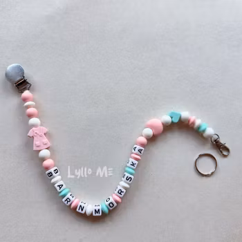 ID/ BADGE HÅLLARE med  VALFRI TEXT (max 12 bokstäver) Peach Pink Dress
