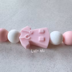 ID/ BADGE HOLDER with OPTIONAL TEXT (max 12 letters) Peach Pink Dress