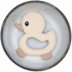 TEETHING  FIGURE IN SILICONE - Duck - Natural