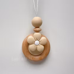 NURSING NECKLACE-RETRO FLOWER-WHEAT