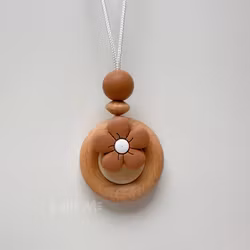 NURSING NECKLACE-RETRO FLOWER-MILK CHOCOLATE