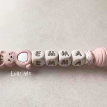 Napphållare med namn Litle  Bunny Light Old  Pink/ Cream