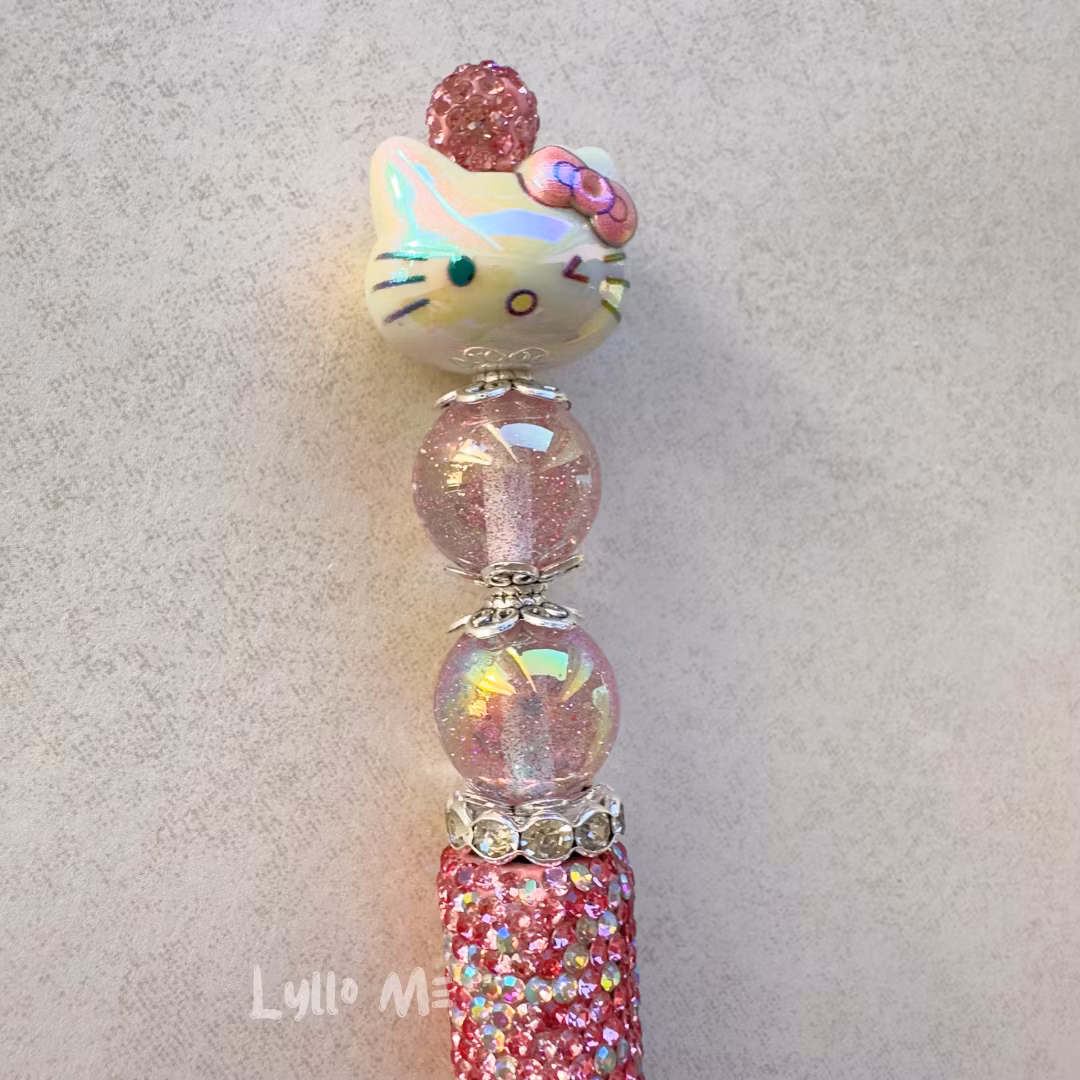 STRASS PENNA MED PÄRLOR -CAT- PINK STRASS