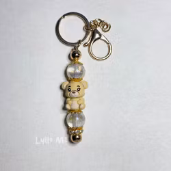 NYCKELRING - TEDDY BEAR sand - sparkle -GOLD