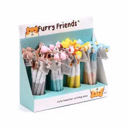 FURRY FRIENDS-Cute Animal Pencil with Narrow Top - YELLOW 1 PC