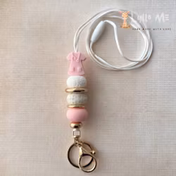 BADGE-KEY NECKLACE DRESS soft pink