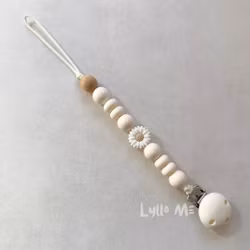 PACIFIER HOLDER - DAISY - COCONUT