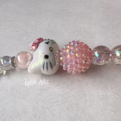 E-SERVICE CARD HOLDER KITTY with bling PINK (elastic)