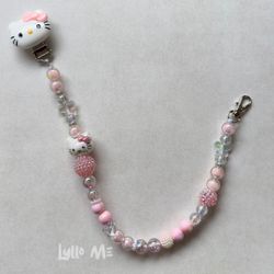 E-TJÄNSTEKORT HÅLLARE KITTY med bling ROSA (elastisk)