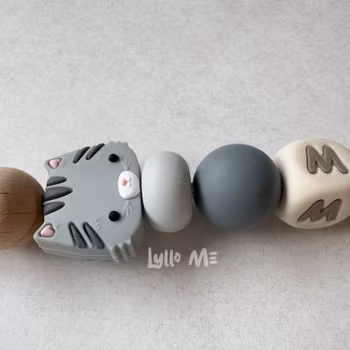 Napphållare med namn Cat Glacier Grey / CREAM