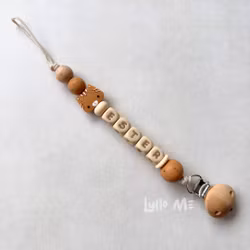 Pacifier holder with name Cat Butterrum / WHEAT