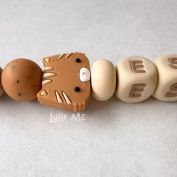 Pacifier holder with name Cat Butterrum / WHEAT