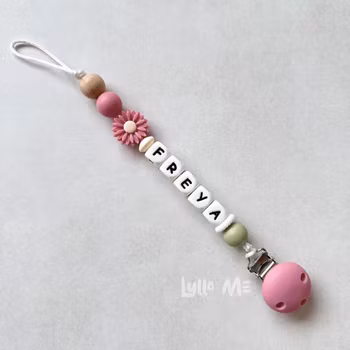 Napphållare med namn DAISY Raspberry  / WHITE