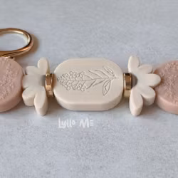 KEY RING -Crescent Moon Blush / Ivory-GOLD