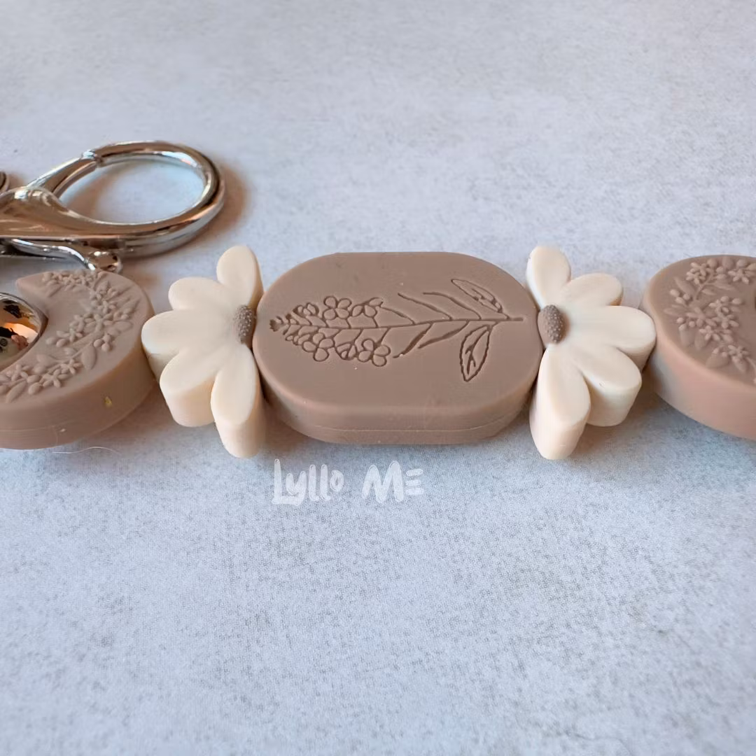 NYCKELRING -Crescent Moon Cappuccino / Ivory-SILVER