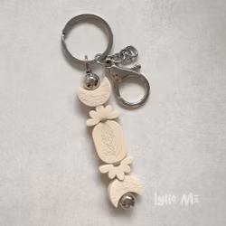 KEY RING -Crescent Moon Ivory / Ivory-SILVER
