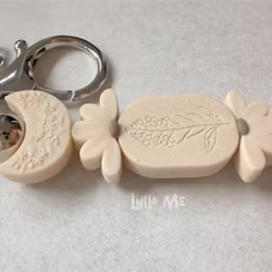 KEY RING -Crescent Moon Ivory / Ivory-SILVER