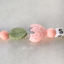 ID CARD/ KEY HOLDER strawberry pink with text Nurse with DAISY CLIPS