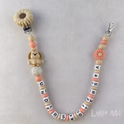 ID-KORT/ NYCKEL HÅLLARE med text Undersköterska med bling DAISY -Wheat/Sothern Peach