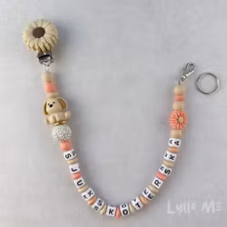 ID CARD/ KEY HOLDER with text Nurse with bling DAISY - Wheat/Sothern Peach