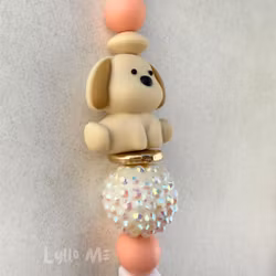 ID CARD/ KEY HOLDER with text Nurse with bling DAISY - Wheat/Sothern Peach