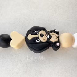 ID CARD/ KEY HOLDER with text NURSE or NURSE with PUPPY Black